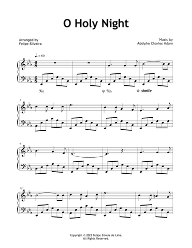 O Holy Night (Intermediate Piano) (arr. Felipe Silveira)