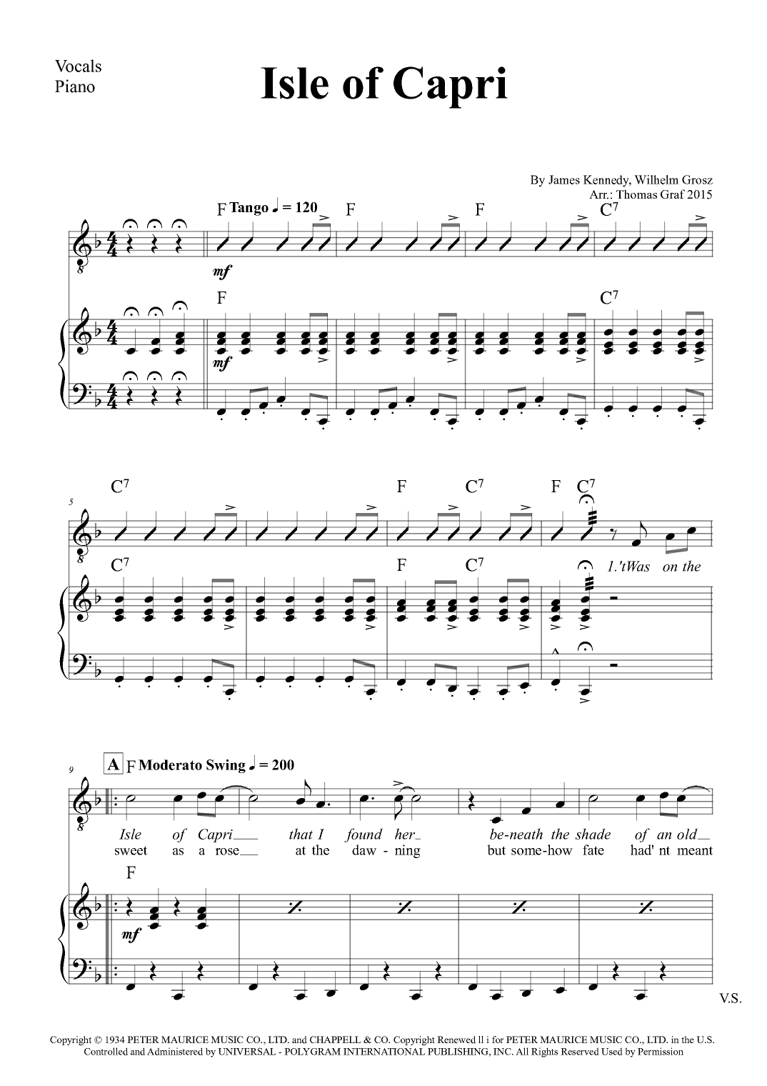 Isle Of Capri (arr. Thomas Graf)