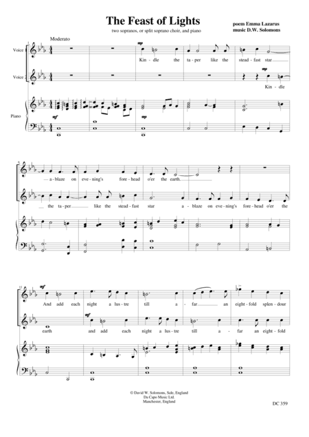 The Feast of Lights - A Channukah song for female choir and piano