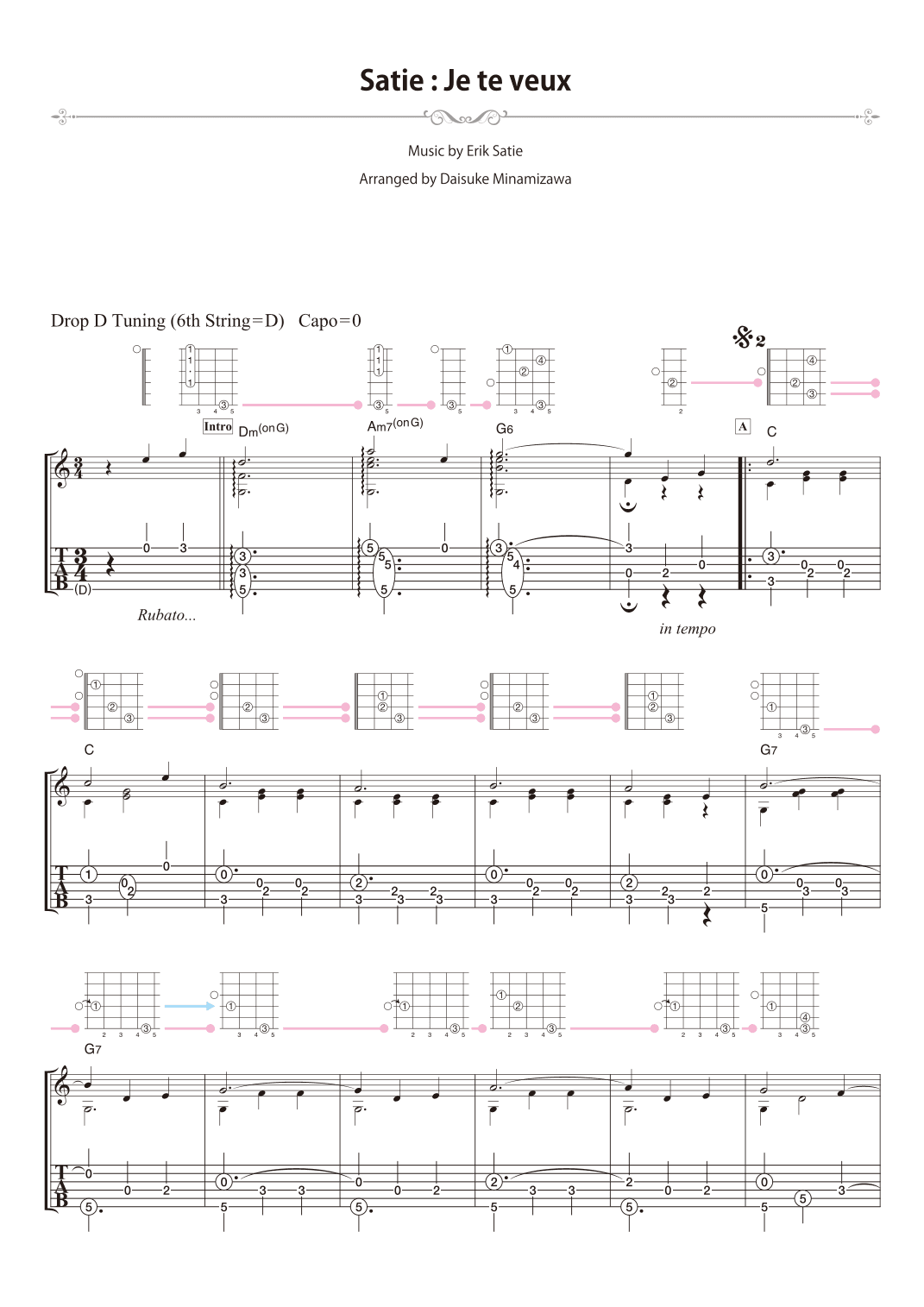 Satie : Je te veux [for solo acoustic guitar] (arr. Daisuke Minamizawa)