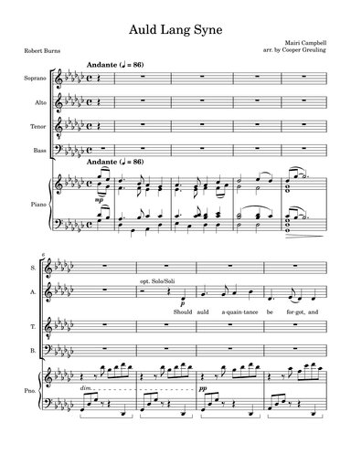 Auld Lang Syne (arr. Cooper Greuling)