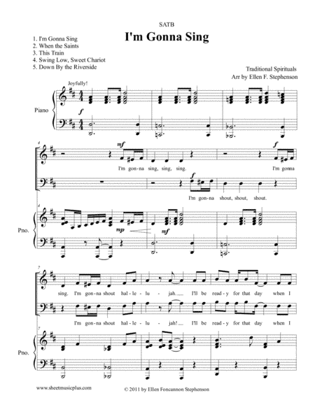 I'm Gonna Sing! (SATB) (arr. Ellen Foncannon Stephenson)