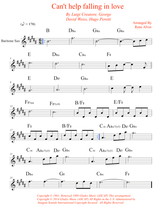 Can't Help Falling In Love (arr. Rene Alves)
