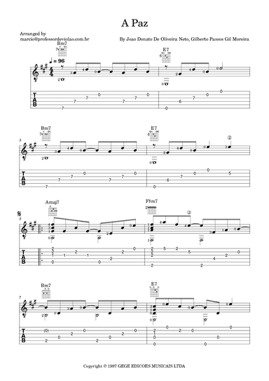 A Paz (arr. MARCIO AMARAL)