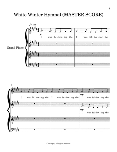 White Winter Hymnal (A Capella Arrangement) (arr. Hannah Ravyn Mancini)