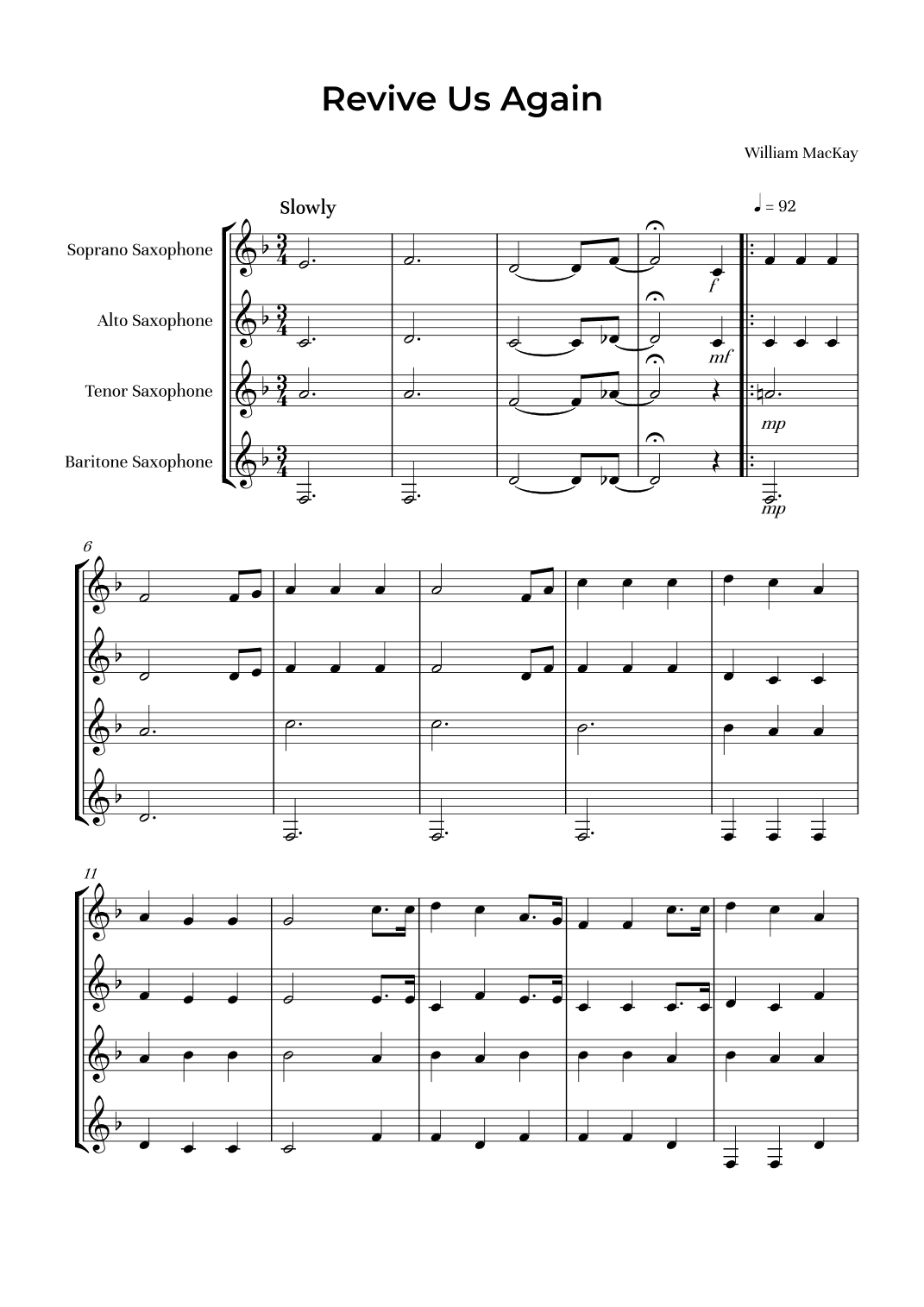 Revive Us Again (arr. Alliance Edition)