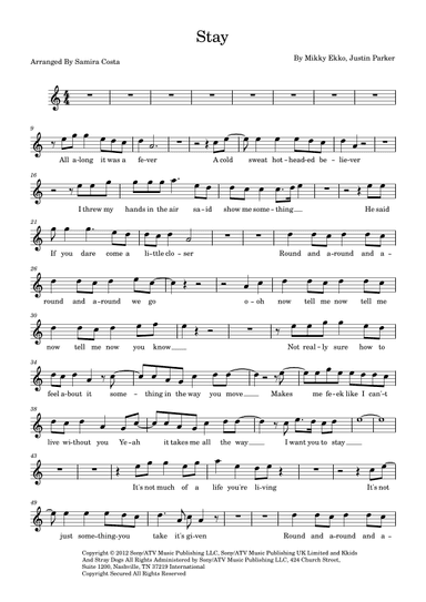 Stay (arr. Samira Costa)
