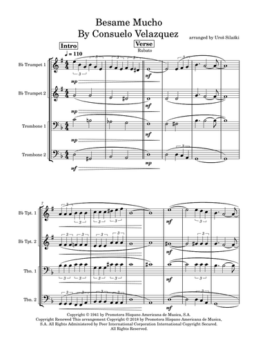 Bésame Mucho (arr. Uros Silaski)