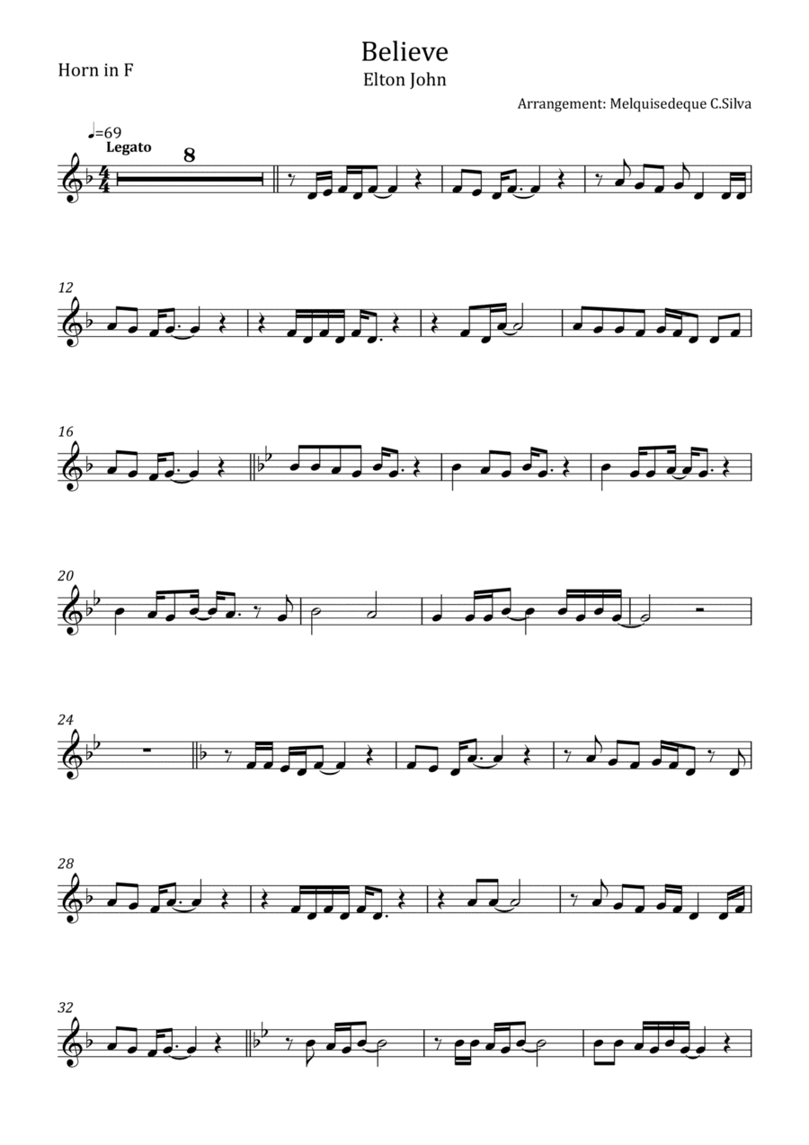 Believe (arr. Melquisedeque Carvalho Silva)