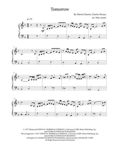 Tomorrow (arr. Matt Arnett)