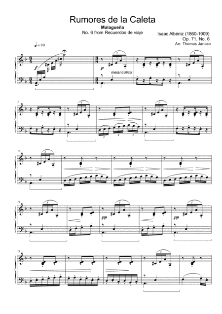 Rumores de la Caleta (arr. Thomas Jancso)