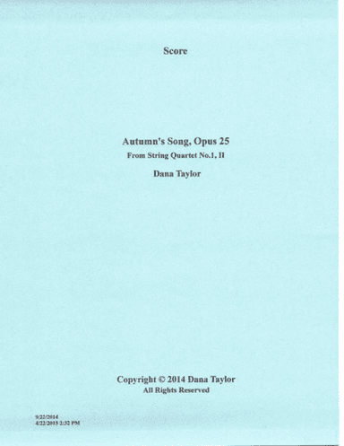 Autumn's Song, Op. 25