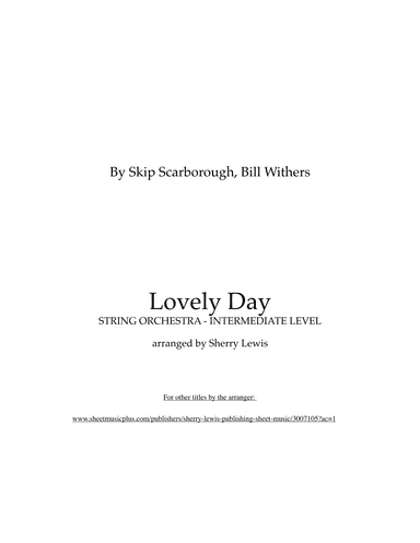 Lovely Day (arr. Sherry Lewis)