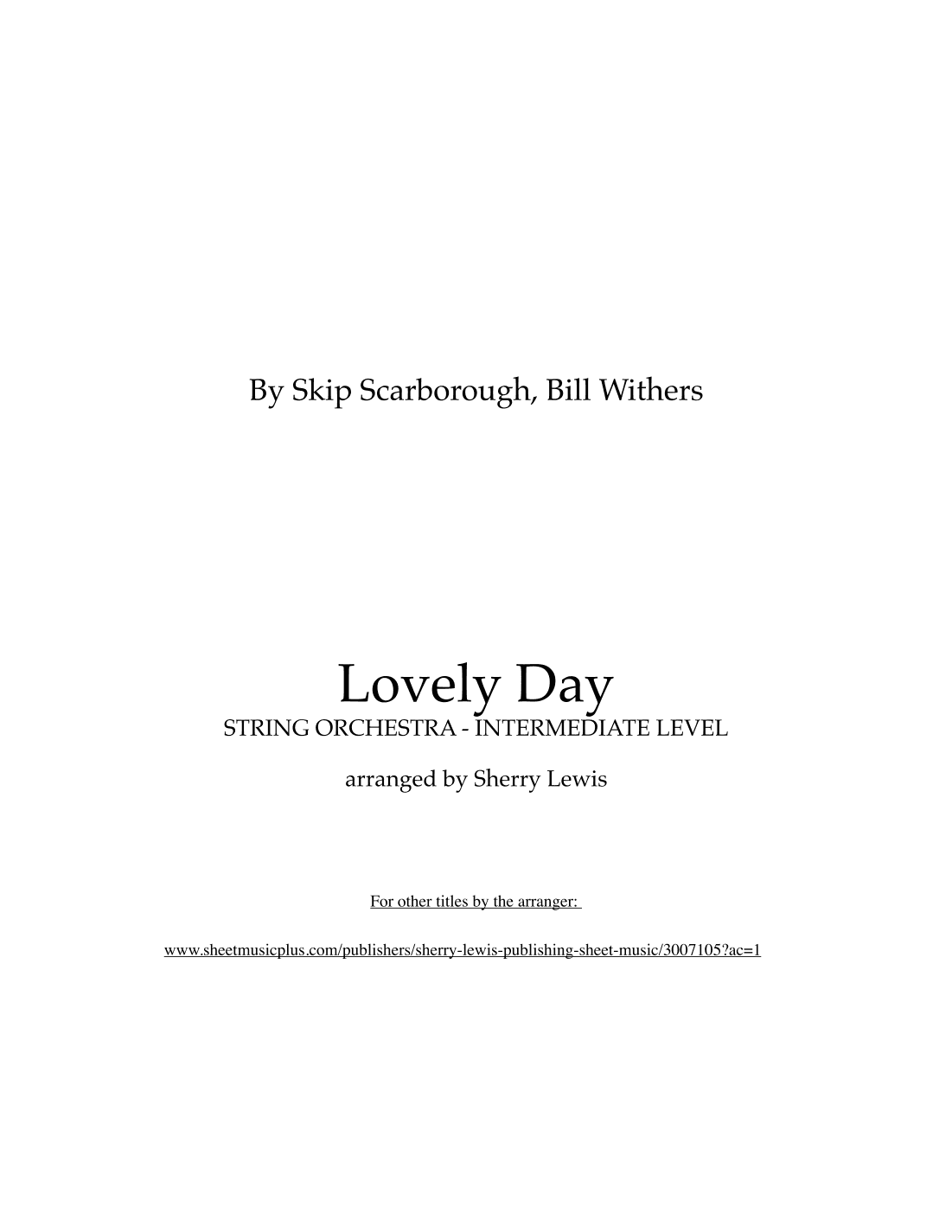 Lovely Day (arr. Sherry Lewis)