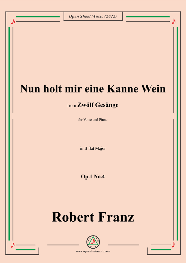 Franz-Nun holt mir eine Kanne Wein,in B flat Major,Op.1 No.4 (arr. OSM Press)