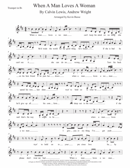 When A Man Loves A Woman (arr. Kevin Busse)
