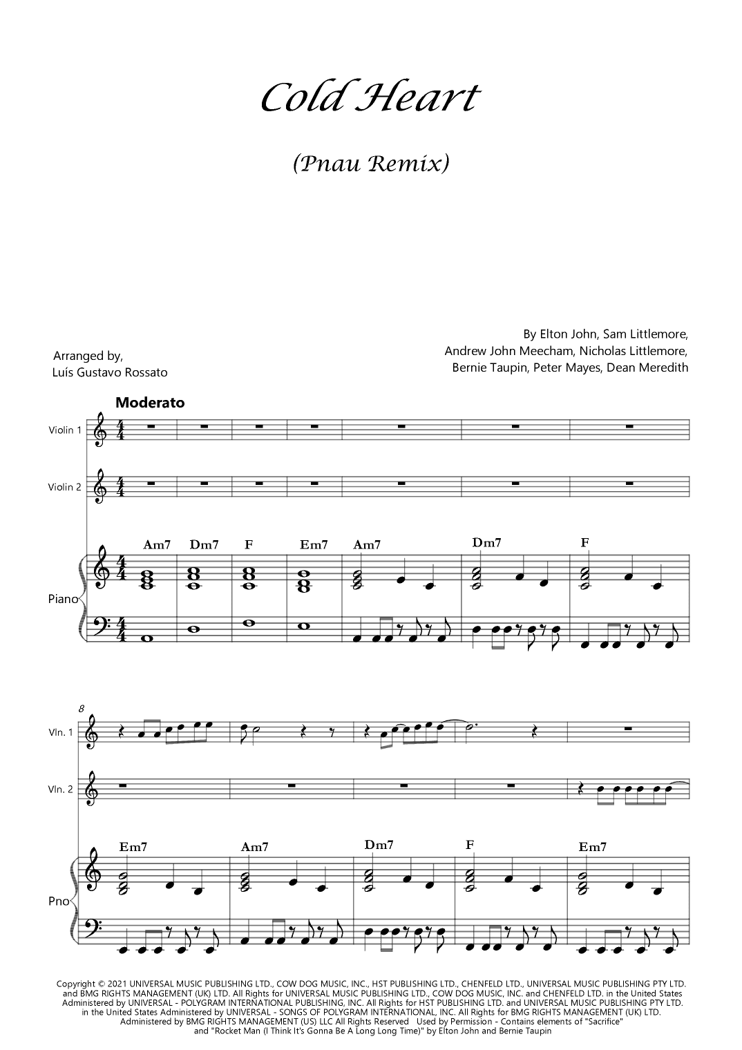 Cold Heart (pnau Remix) (arr. Luís Gustavo Rossato)