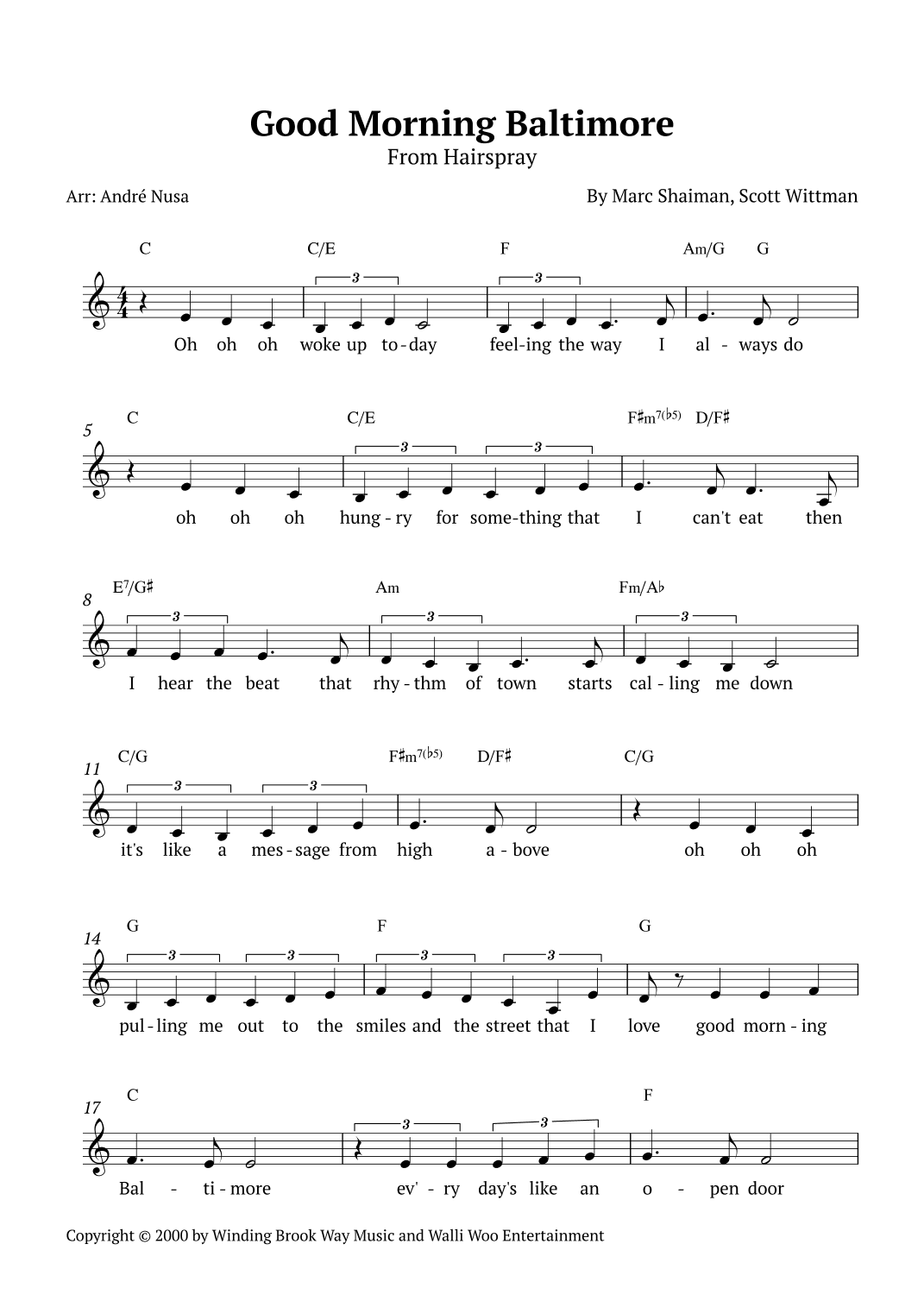 Good Morning Baltimore (arr. André Nusa)
