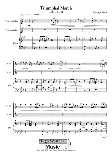 Triumphal March in B flat Major - Aida - Act II - For trumpet in Bb (arr. Hugo Wanner)
