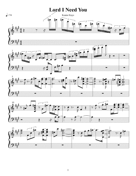 Lord, I Need You (arr. Keator Keys)