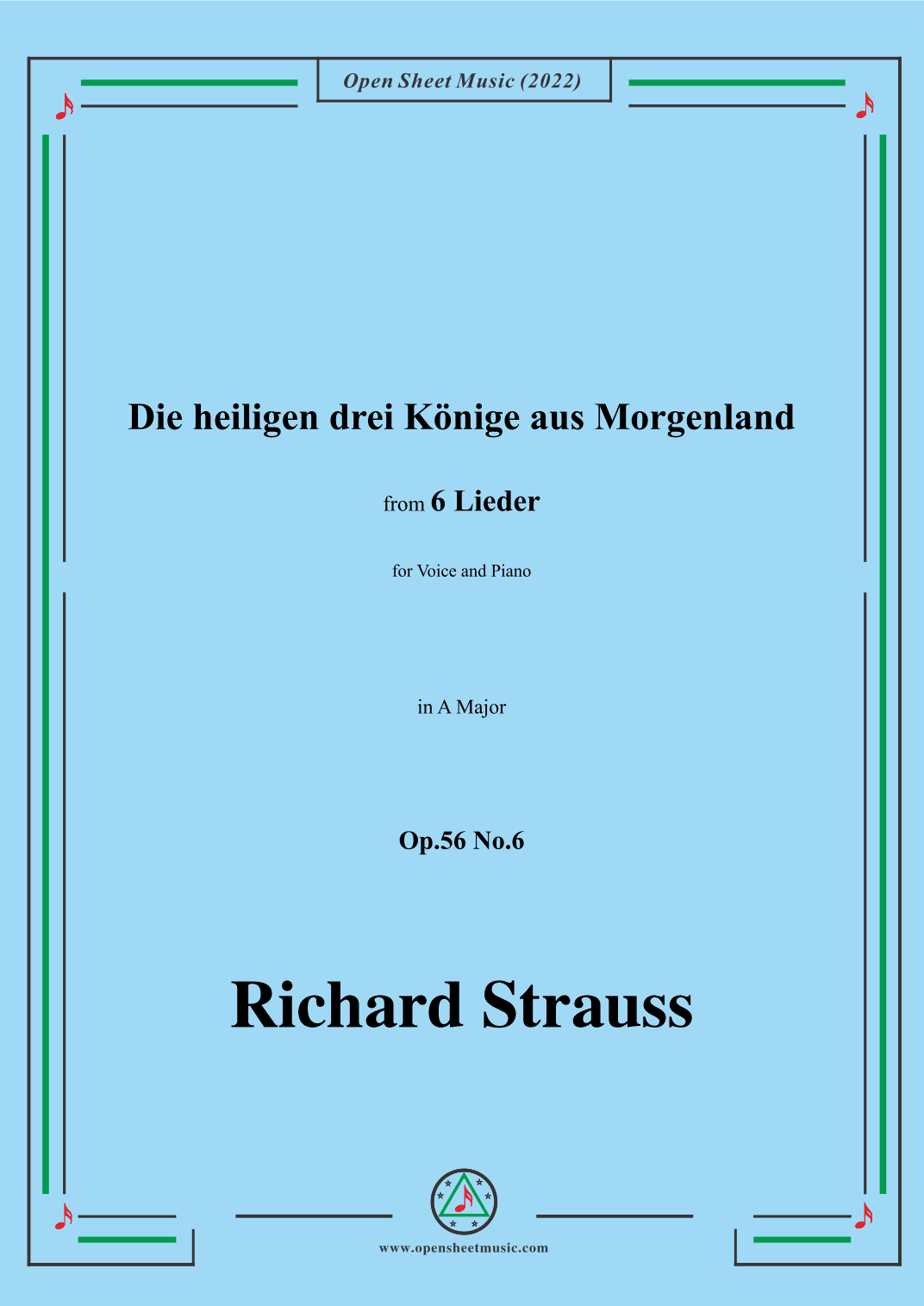 Richard Strauss-Die heiligen drei Könige aus Morgenland,in A Major (arr. OSM Press)