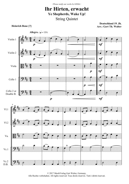 Ye Shepherds, Wake Up! (arr. Gert Th. Walter)