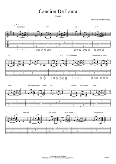 Vicente Amigo - Tierra - 7 - Cancion De Laura (arr. Adrian Teodorov)