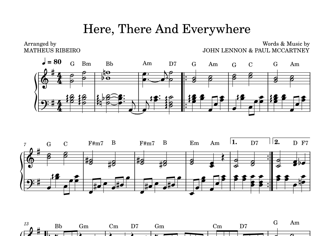 Here, There And Everywhere (arr. Matheus Ribeiro)