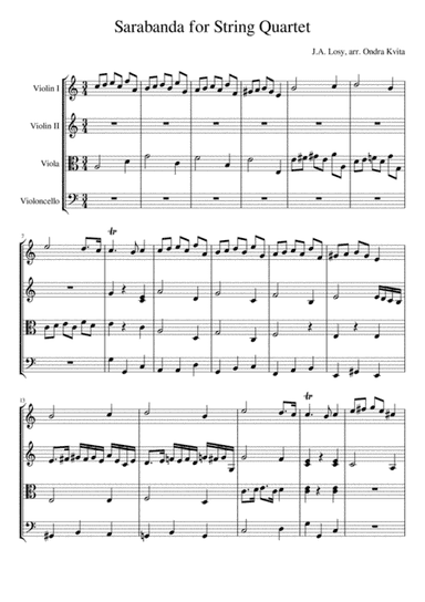 Sarabanda for String Quartet (arr. Ondrej Kvita)