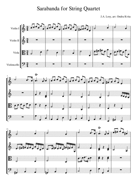 Sarabanda for String Quartet (arr. Ondrej Kvita)