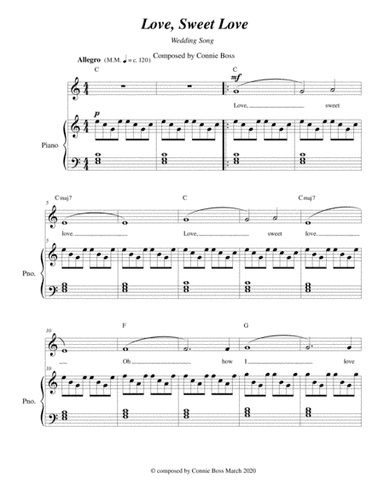 Love, Sweet Love - Wedding - solo and piano