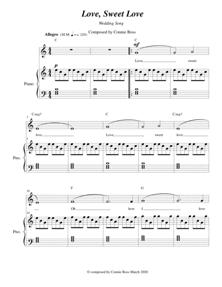 Love, Sweet Love - Wedding - solo and piano