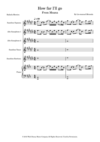 How Far I'll Go (arr. Rafaela Moreira)