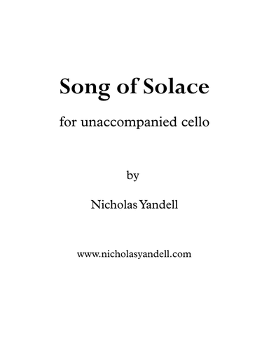 Song of Solace for unaccompanied cello