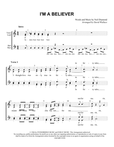 I'm A Believer (arr. David Wallace)