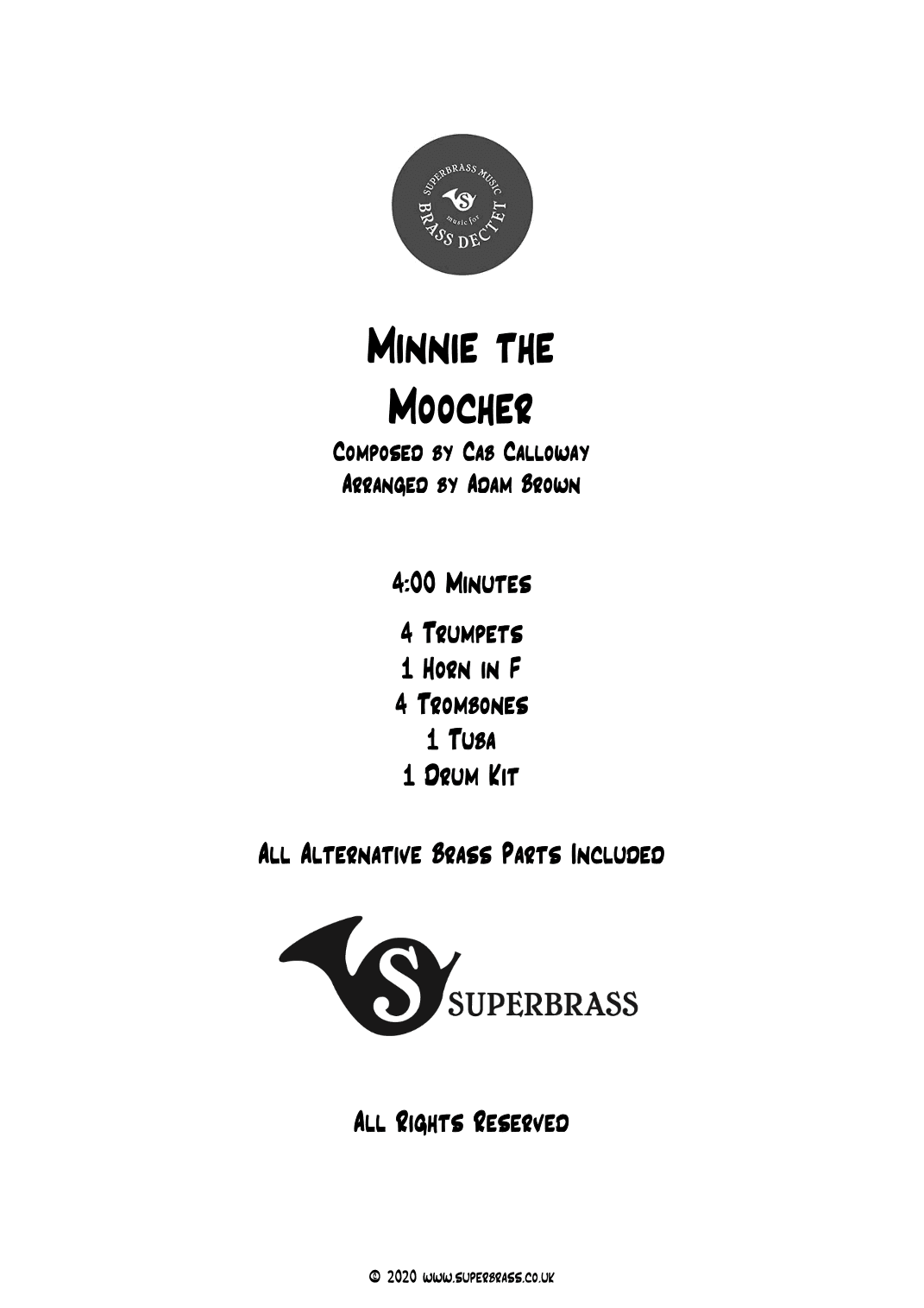 Minnie The Moocher (arr. Adam Brown)