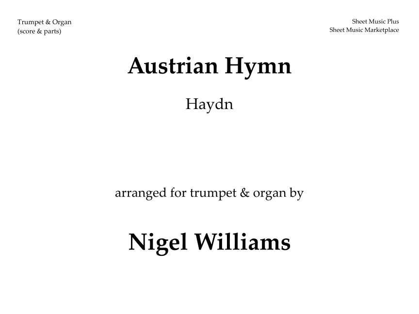 Austrian Hymn, for Trumpet and Organ (arr. Nigel Williams)