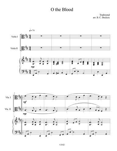 O The Blood (Viola Duet with Piano Accompaniment) (arr. B. C. Dockery)