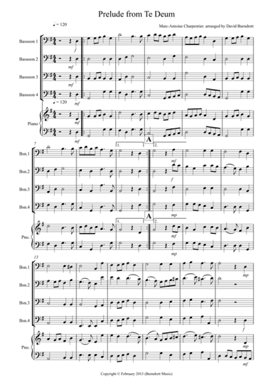 Prelude from Te Deum for Bassoon Quartet (arr. David Burndrett)