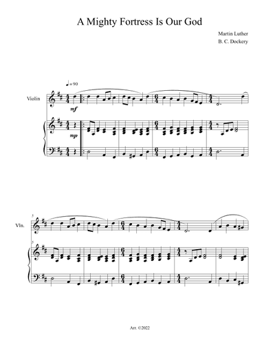 A Mighty Fortress is Our God (Violin Solo with Piano Accompaniment) (arr. B. C. Dockery)
