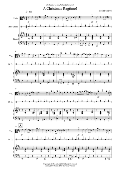 A Christmas Ragtime! for Viola and Piano