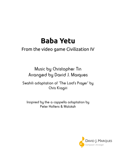 Baba Yetu (arr. David J. Marques)