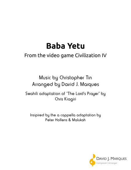 Baba Yetu (arr. David J. Marques)