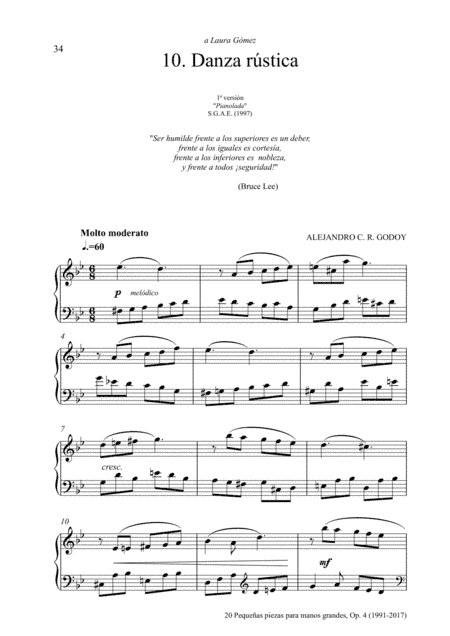 20 Piezas, Op. 4 (2017) No. 10. Danza rústica
