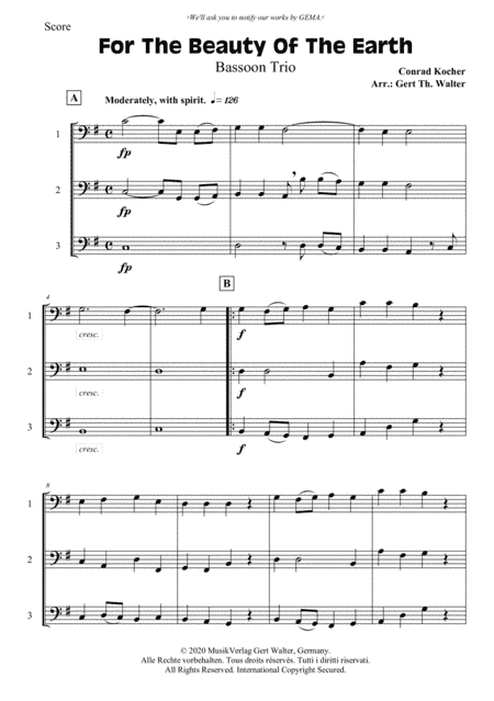 For The Beauty Of The Earth (arr. Gert Th. Walter)