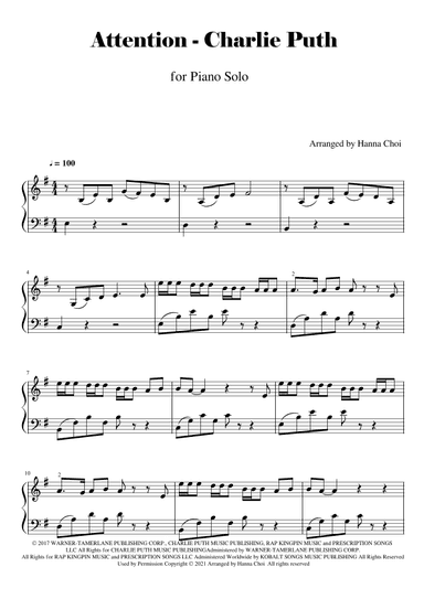 Attention (arr. Hanna Choi)