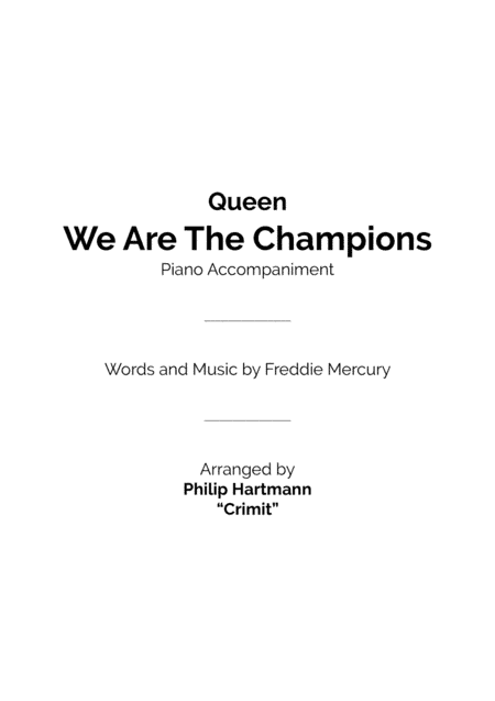 We Are The Champions (arr. Philip Hartmann)
