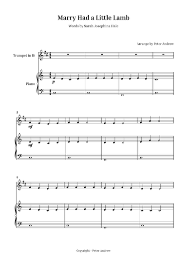 Marry Had  a Little Lamb (arr. Peter Andrew)