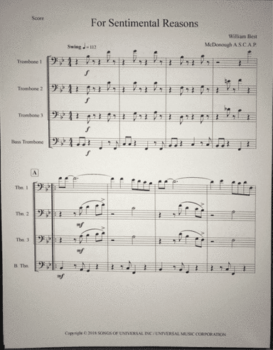 (i Love You) For Sentimental Reasons (arr. Michael C. McDonough A.S.C.A.P.)