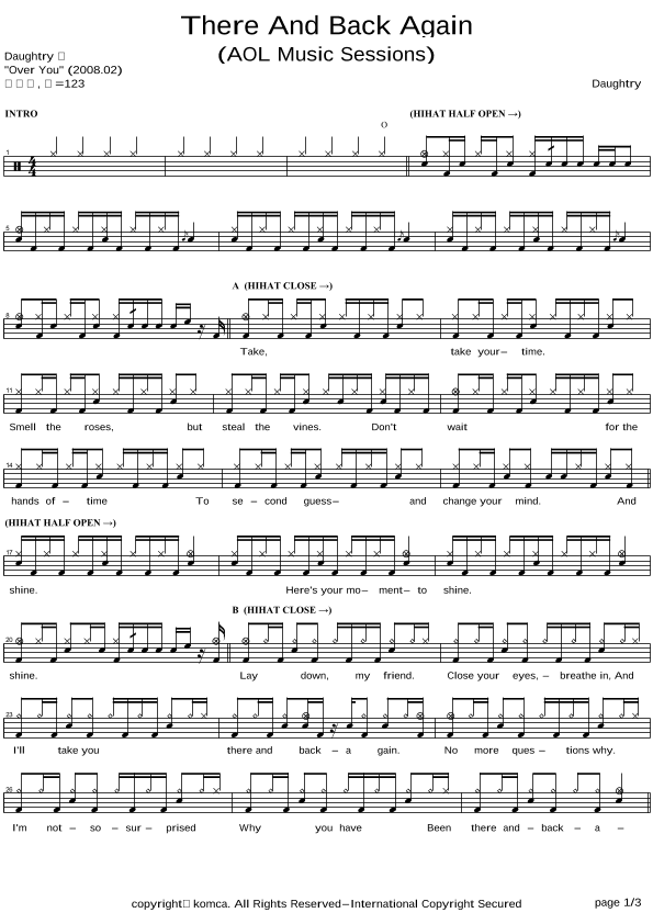 There And Back Again (arr. COPYDRUM)